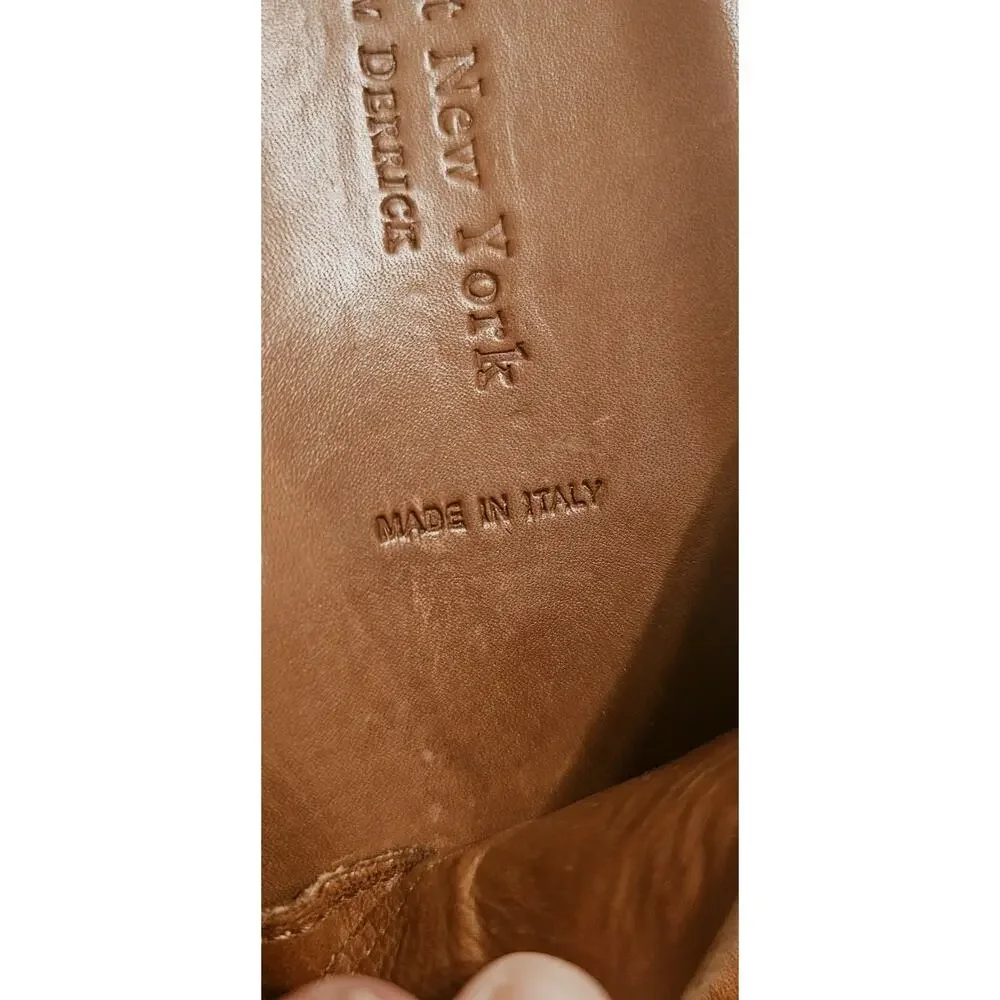 To Boot New York Mens 10.5 Sandals Slide Slip On Brown Leather Italy Made 500